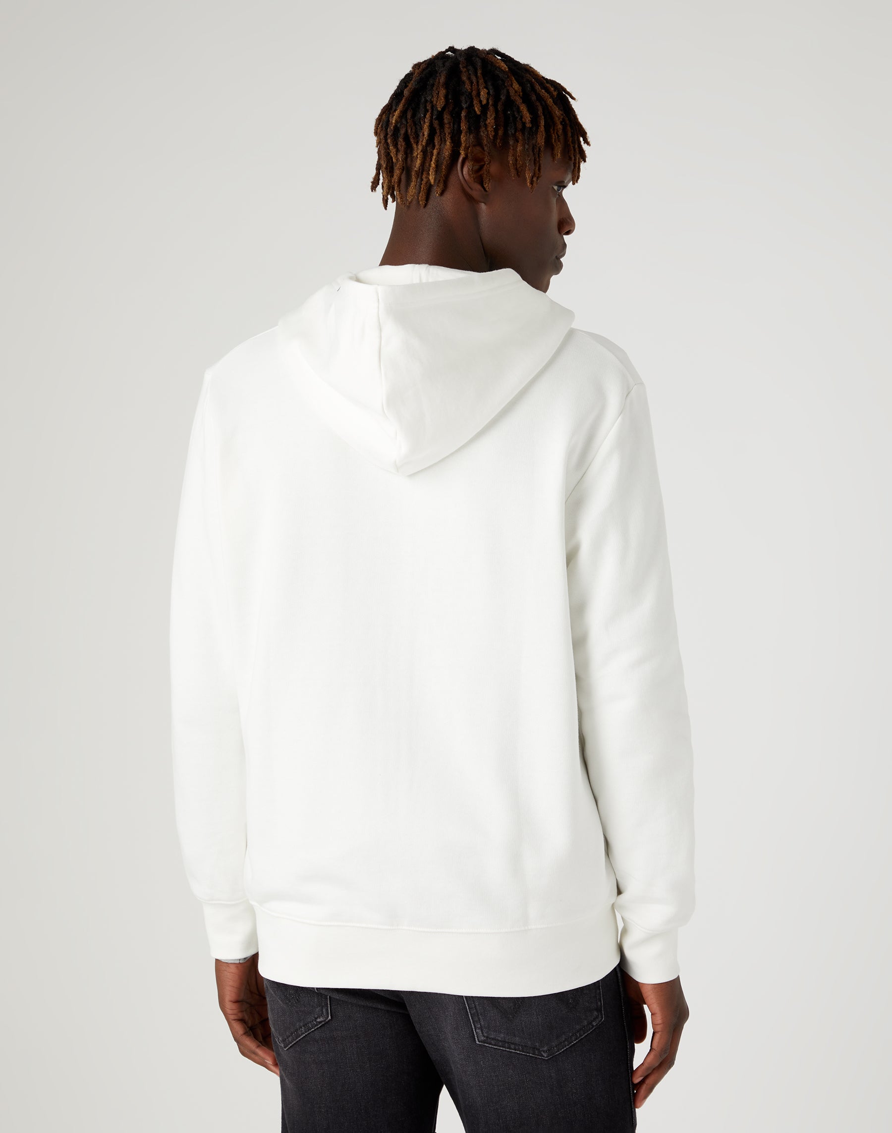 Zip Thru Hoodie in Worn White Sweat Jackets Wrangler   