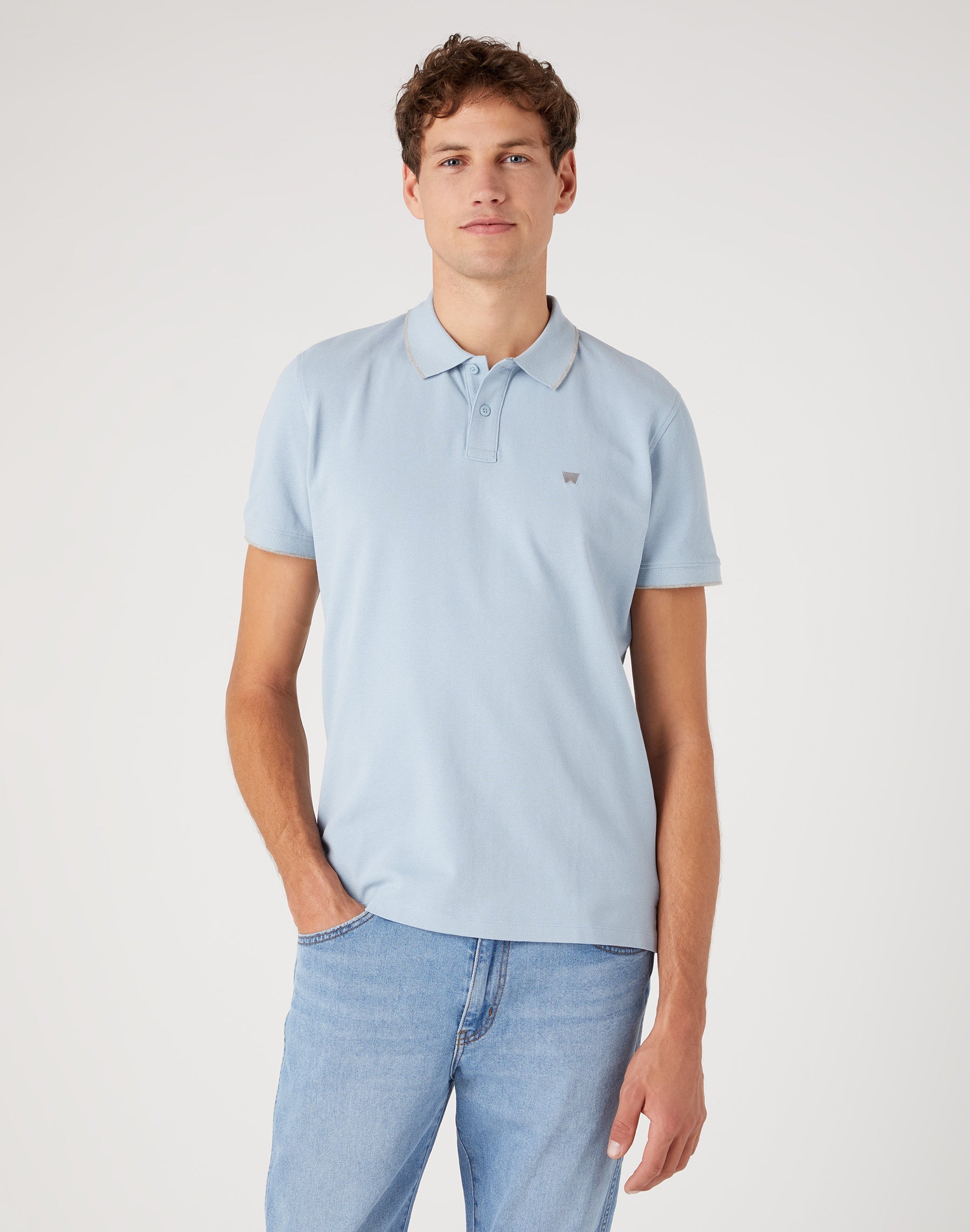 Polo Shirt in Blue Fog Polos Wrangler   