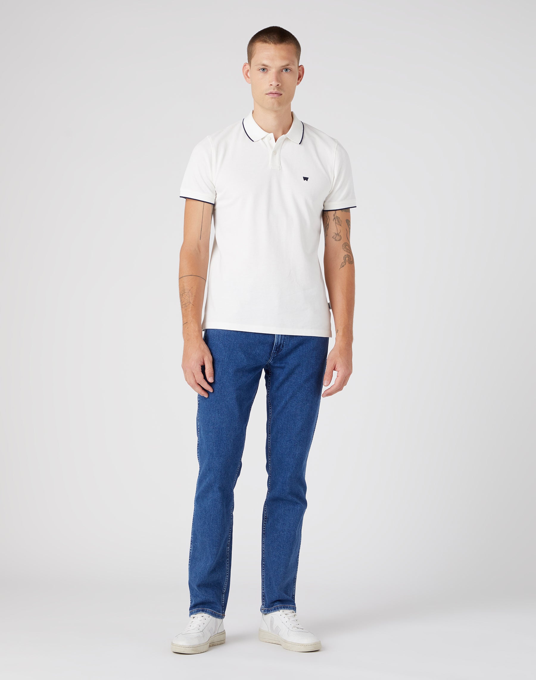 Polo Shirt in Worn White Polos Wrangler   