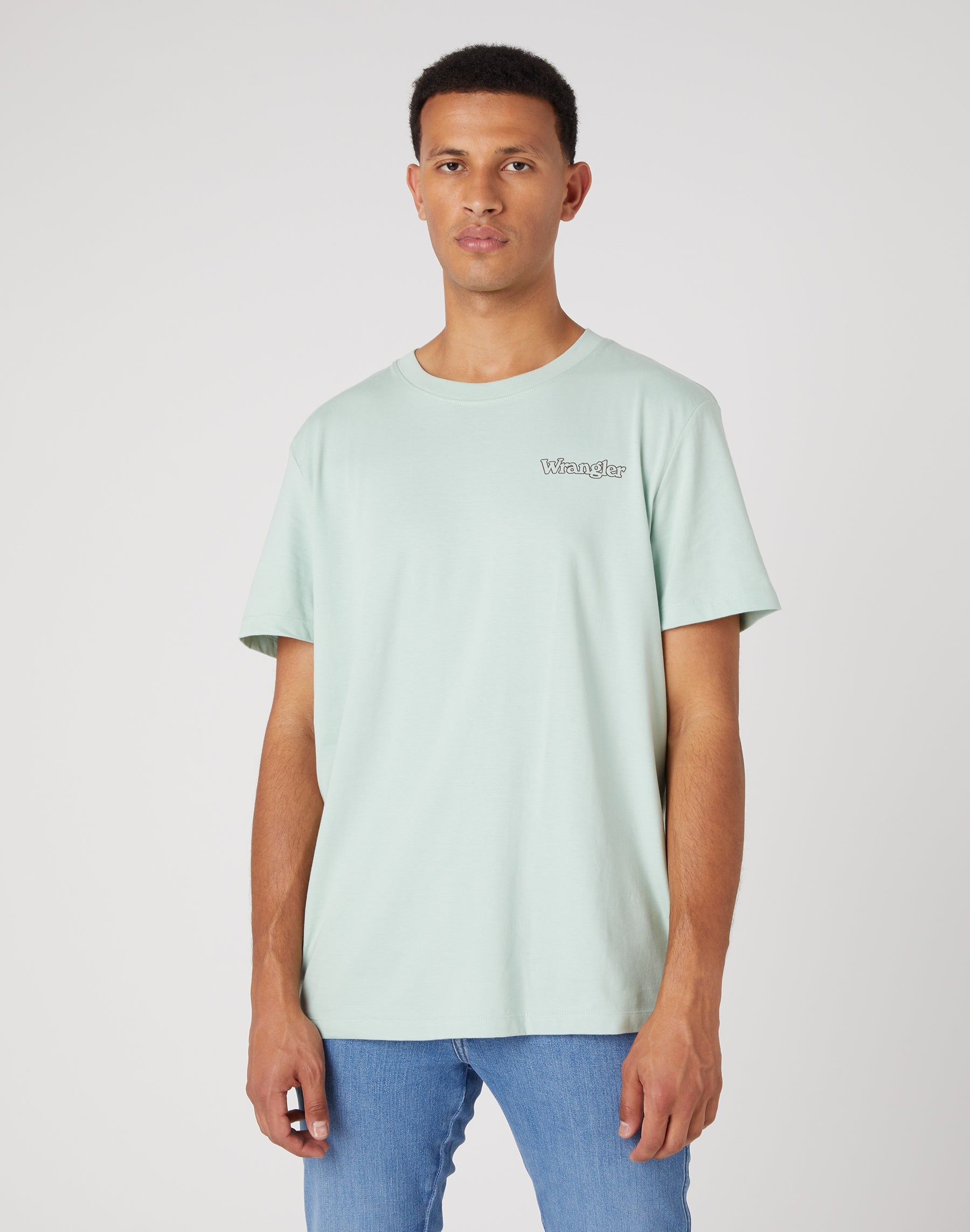 Logo Tee in Surf Spray T-Shirts Wrangler   