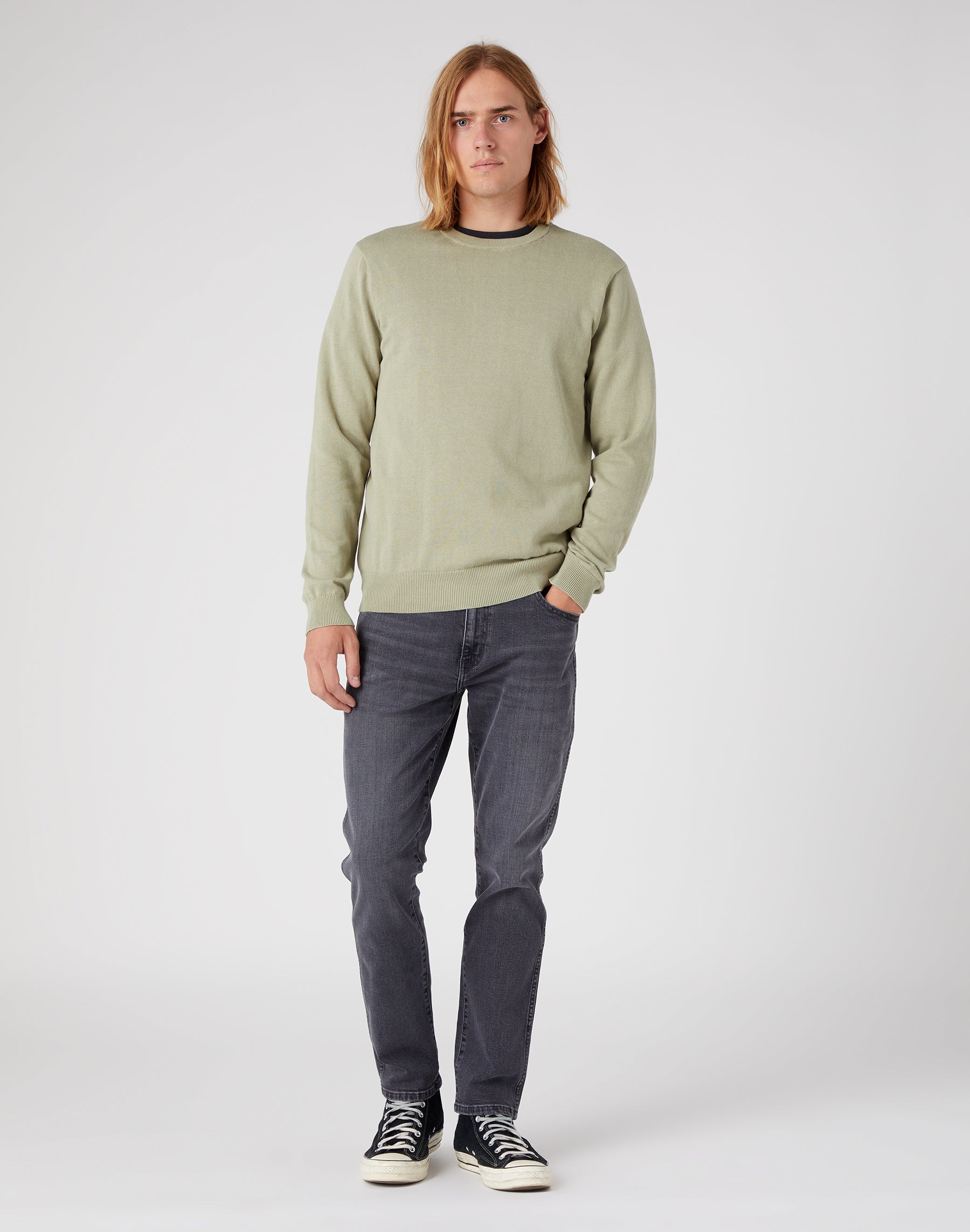 Crewneck Knit in Tea Leaf Sweater Wrangler   