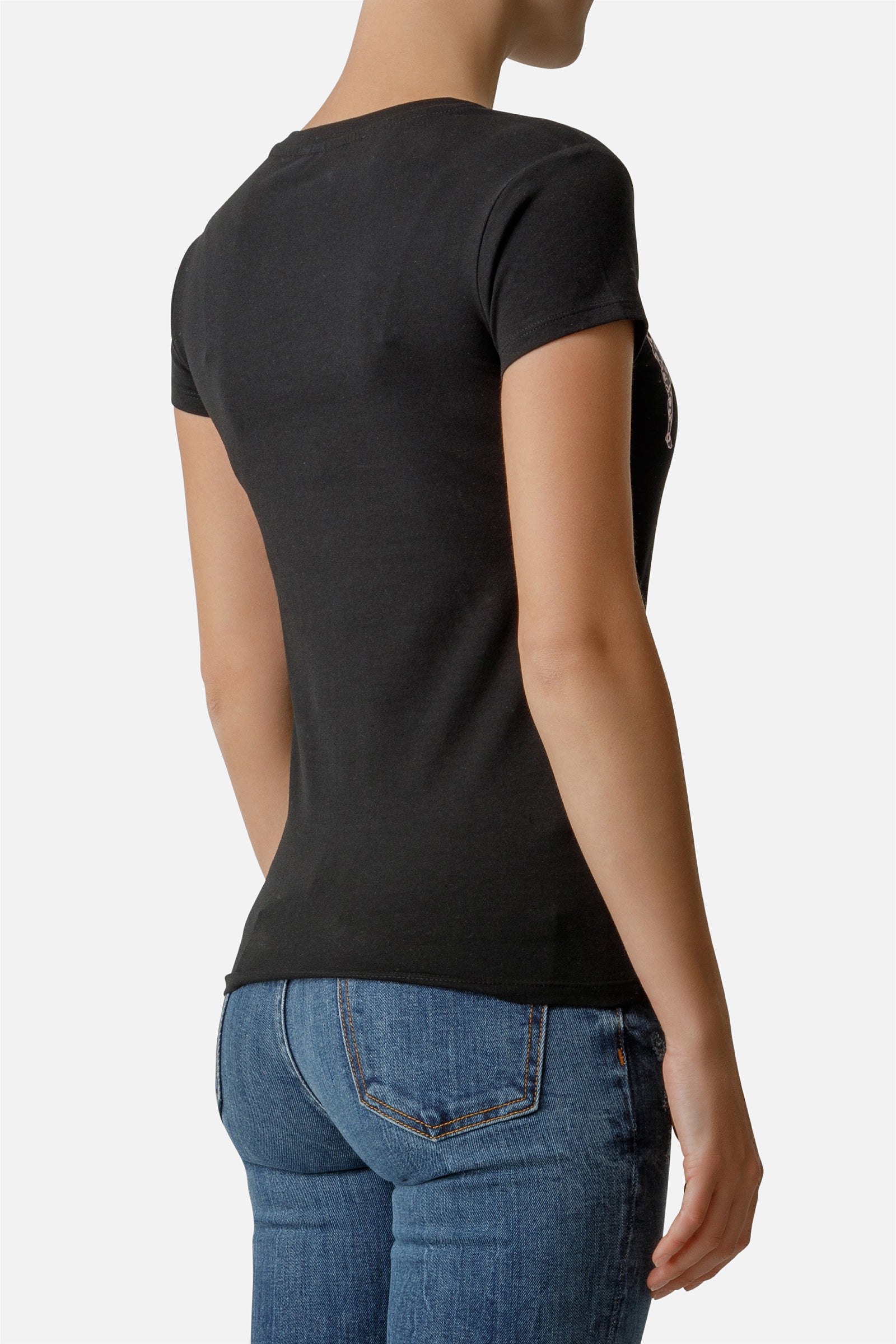 Front Logo Round Neck T-Shirt in Black T-Shirts Boxeur des Rues   