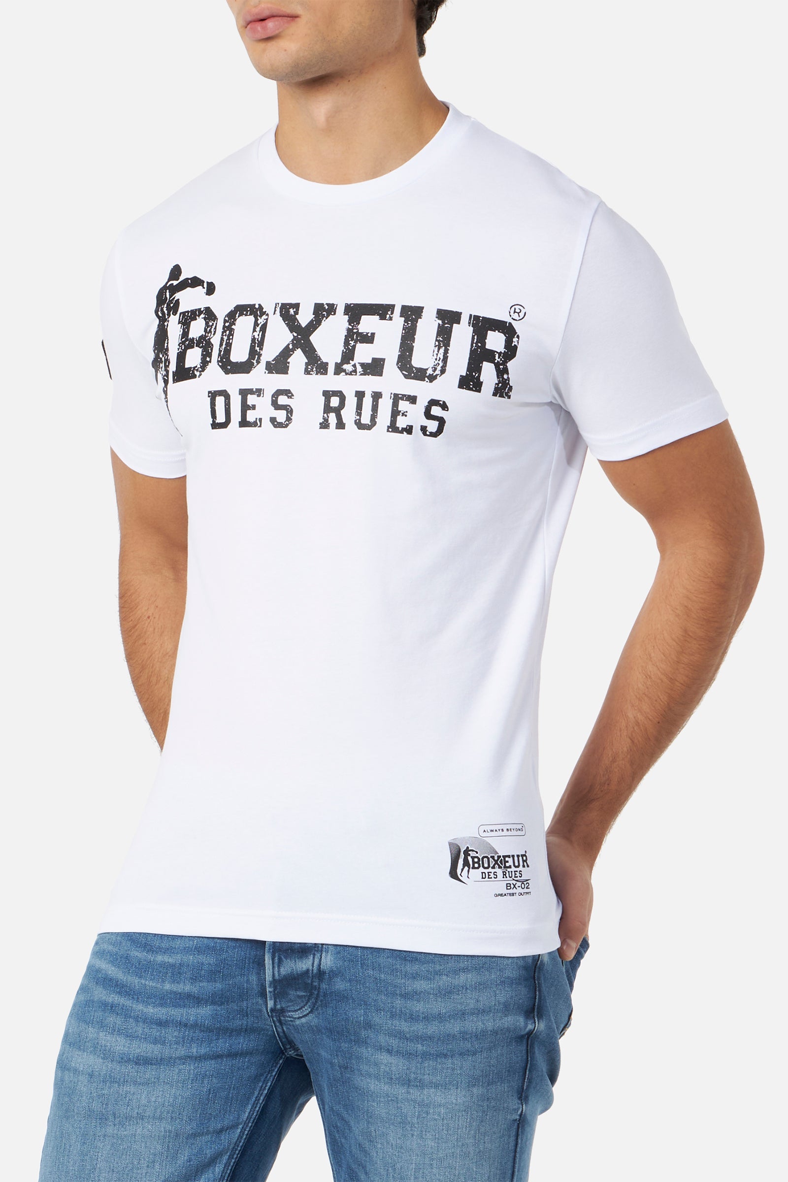 T-shirt Boxeur Street 2 in White-Black T-Shirts Boxeur des Rues   