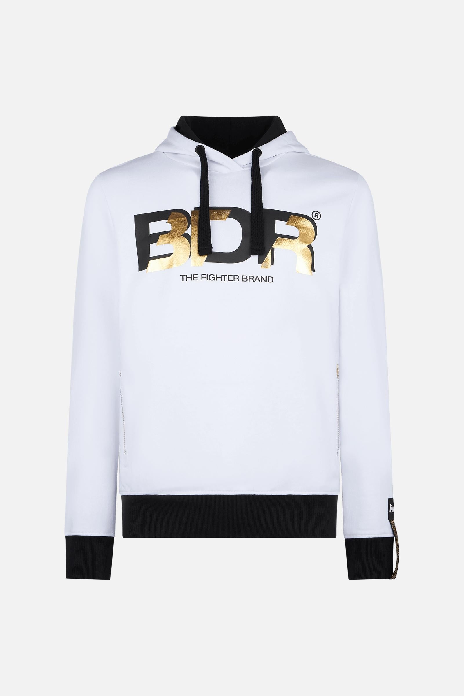 Lettering Printed Hooded in White Hooded Sweater Boxeur des Rues   