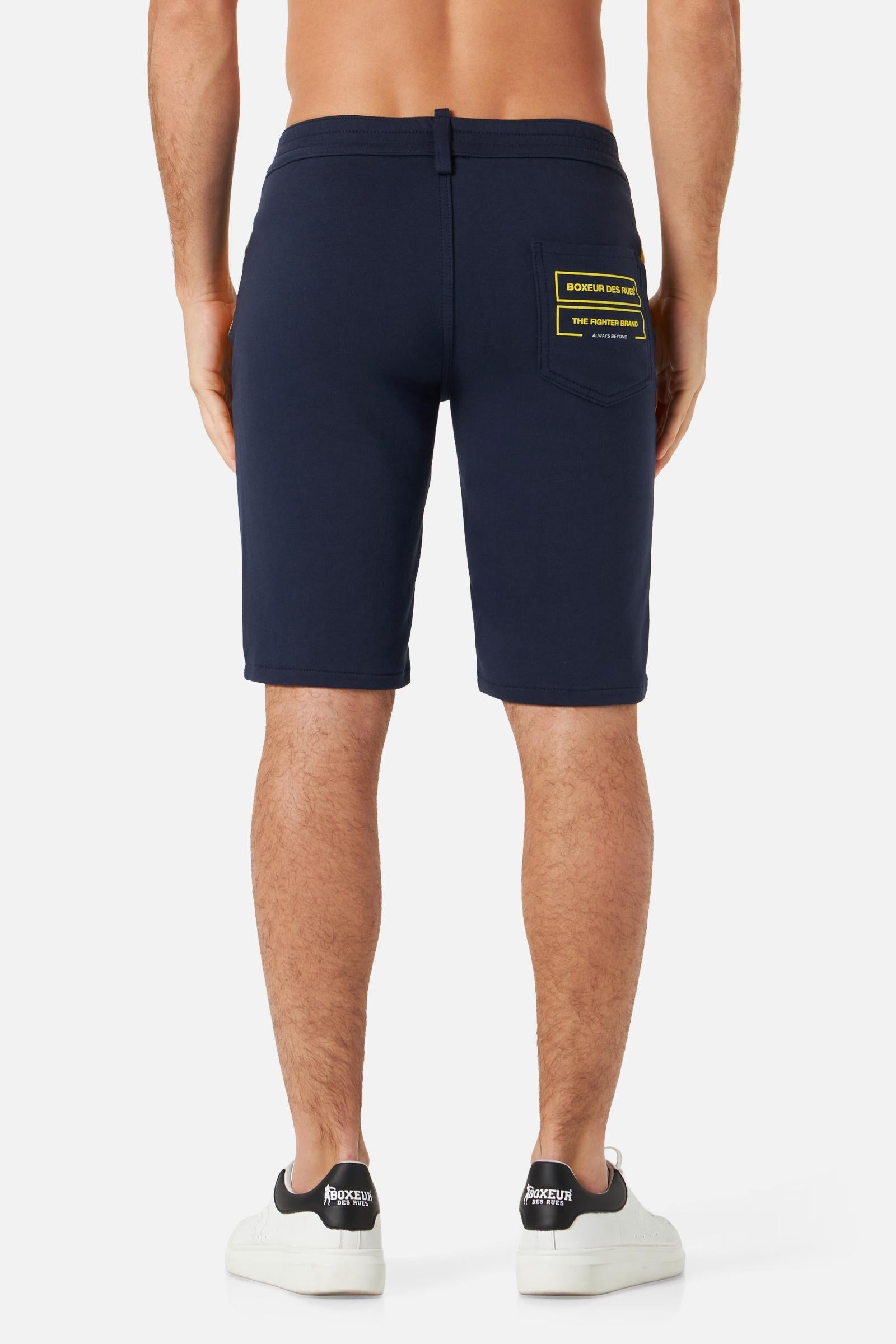 Mixed Fabric Shorts in Navy Jean Shorts Boxeur des Rues   