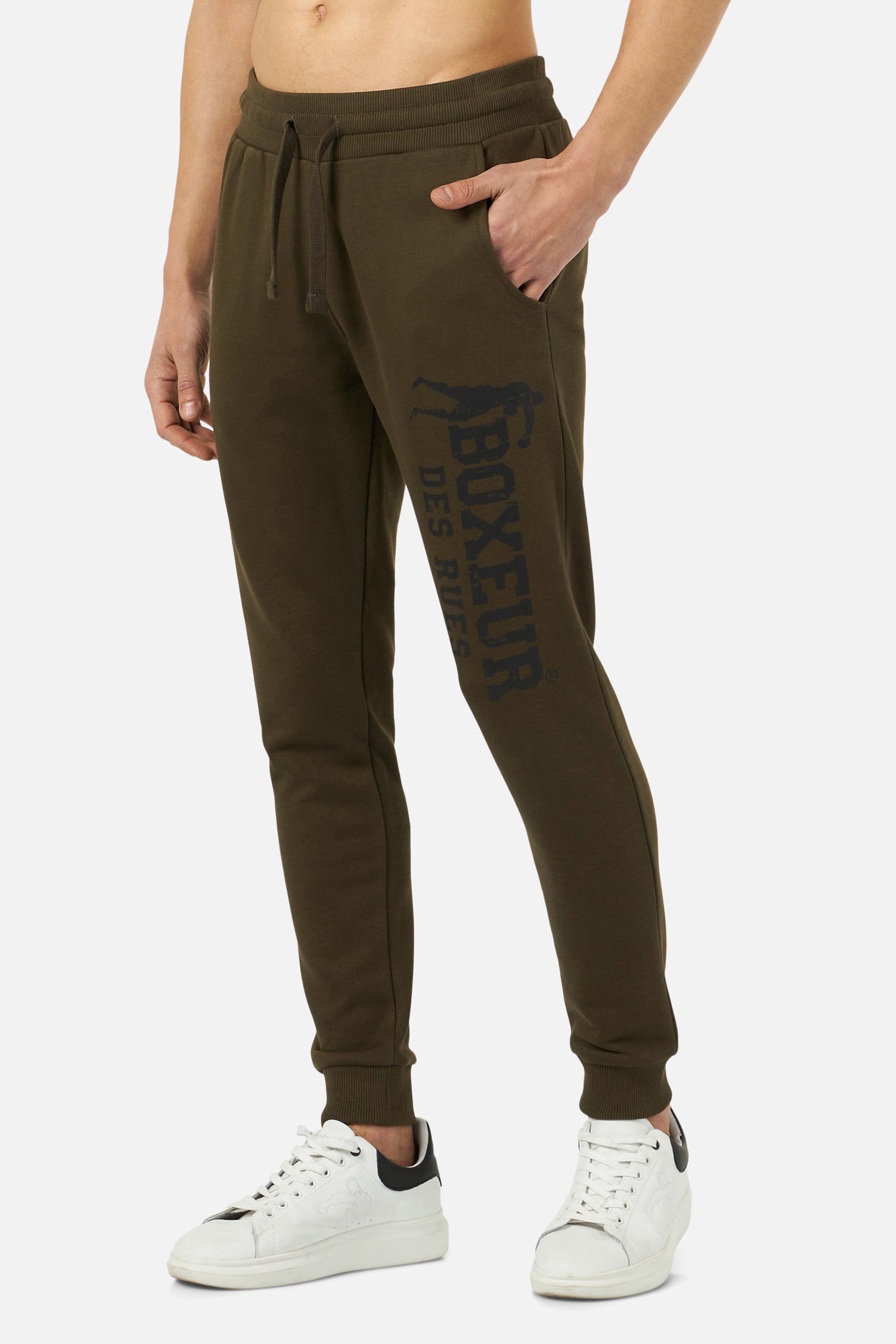 Slim Fit Sweatpant With Logo in Army Pants Boxeur des Rues   