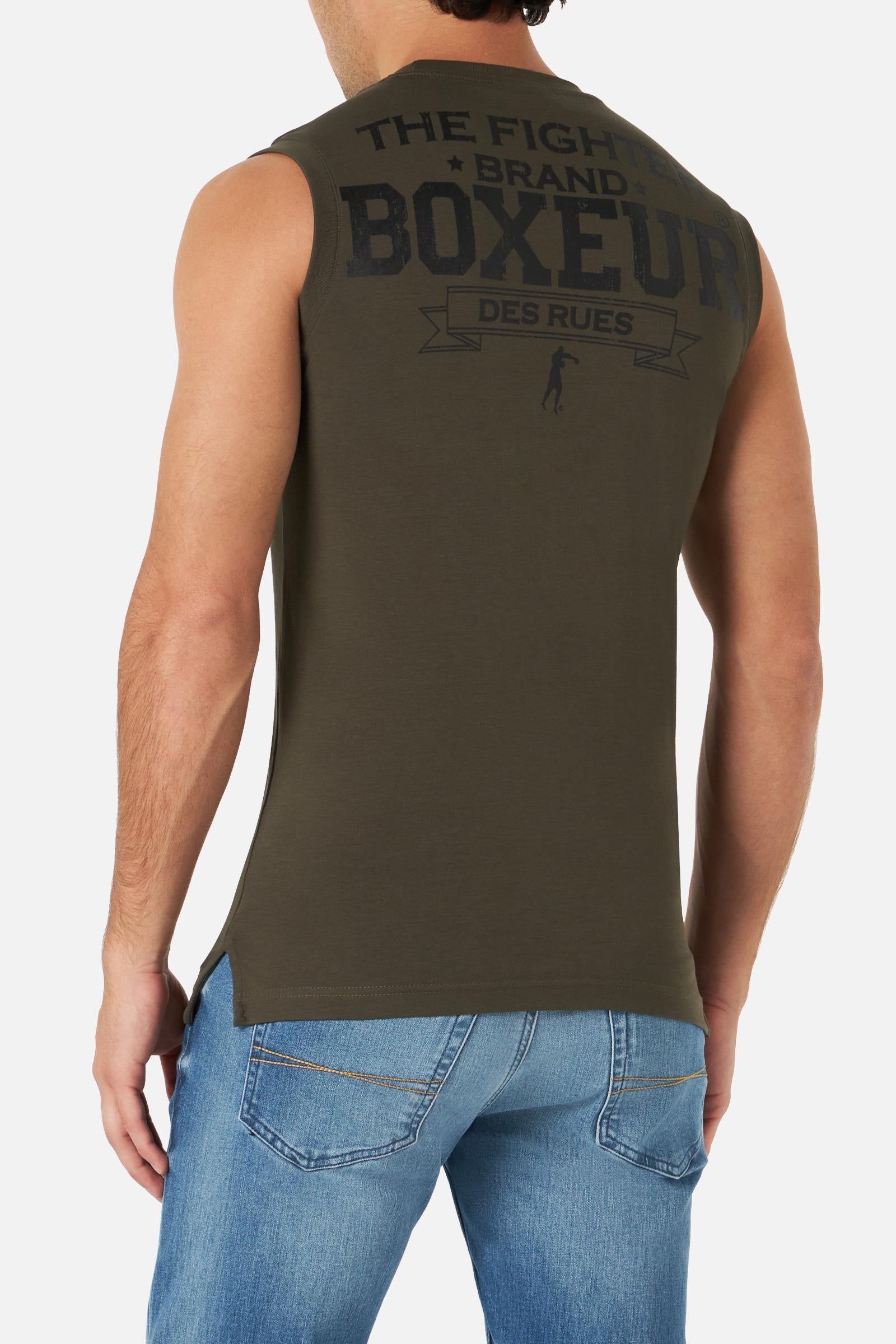 Basic Printed Tank Top in Army Tops Boxeur des Rues   