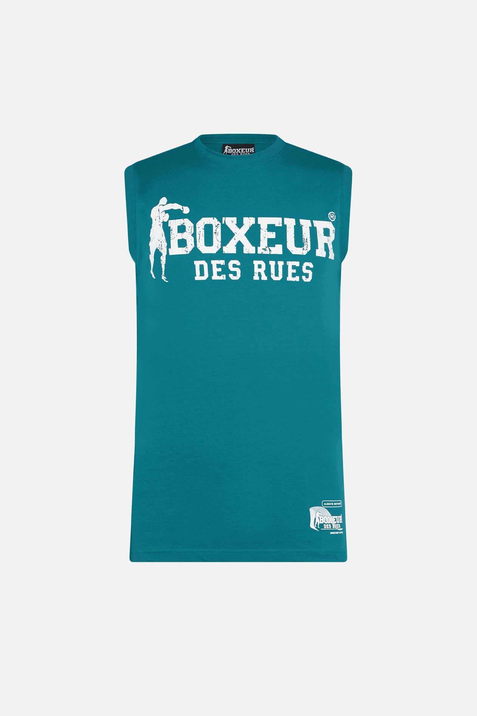 Basic Printed Tank Top in Ocean Tops Boxeur des Rues   