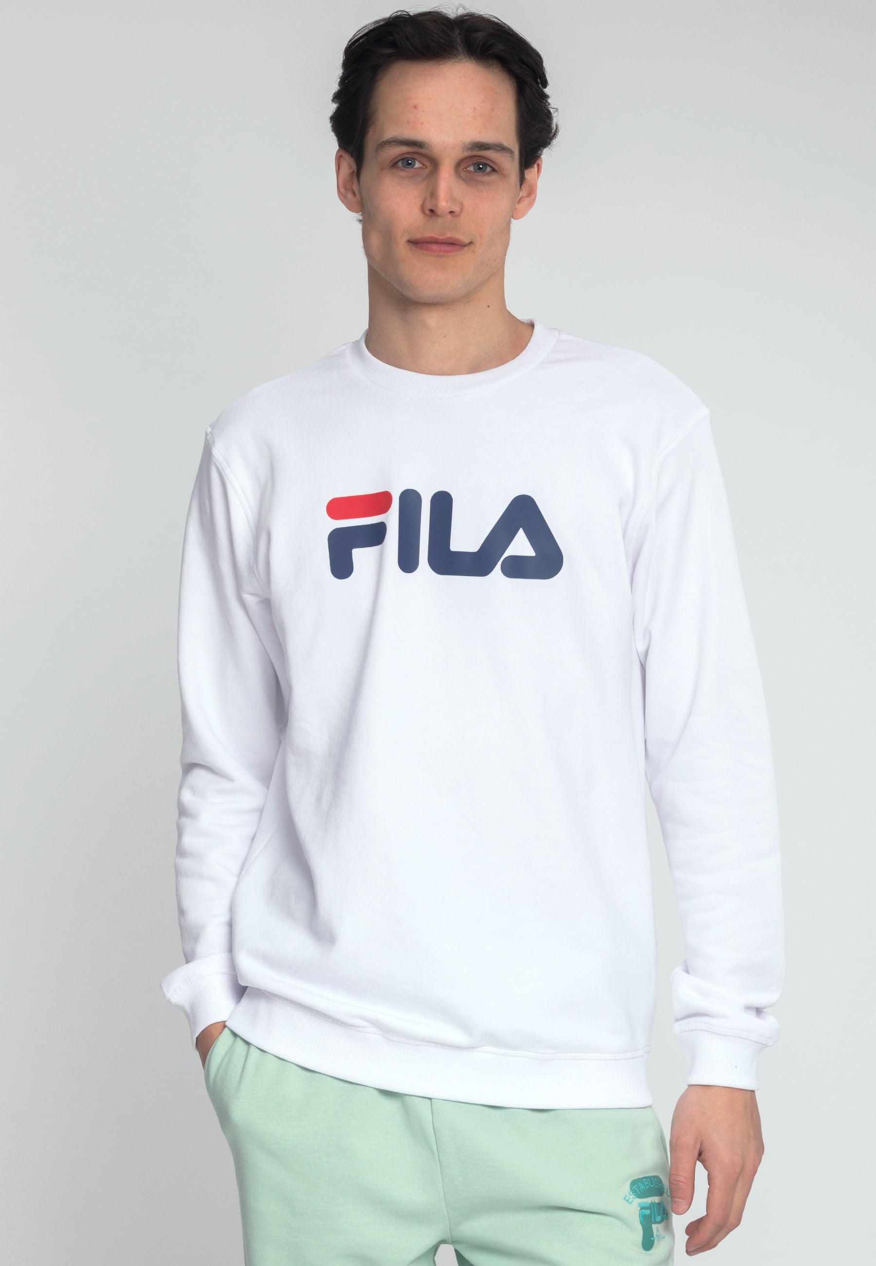 Barbian Crew Sweat in Bright White Sweatshirts Fila   