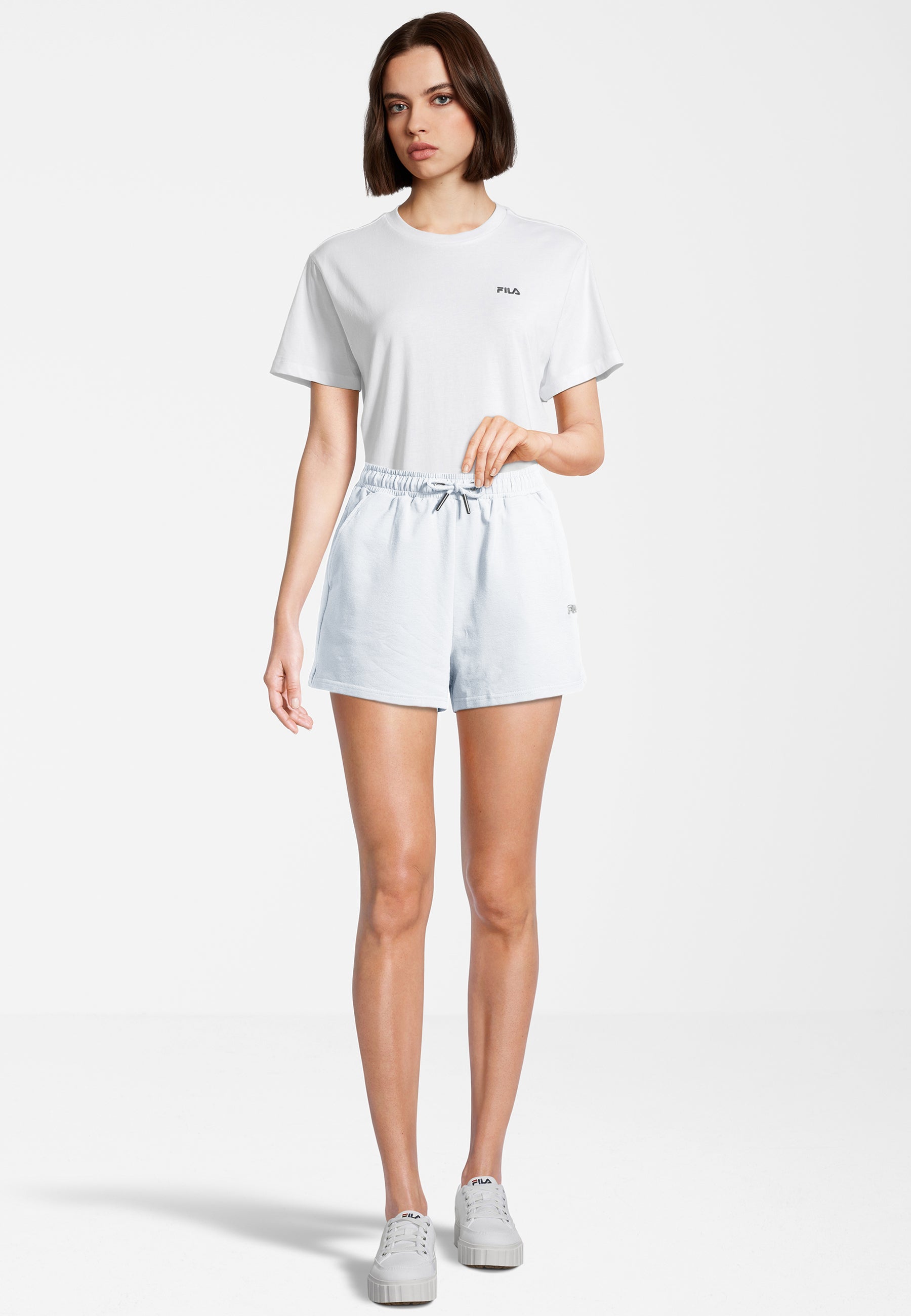 Brandenburg High Waist Shorts in Bright White Shorts Fila   