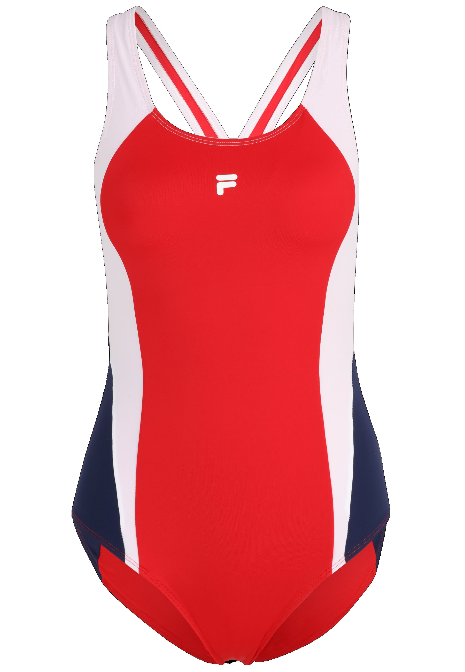 Sanya Swimsuit in True Red-Bright White-Medieval Blue Swimsuits Fila   