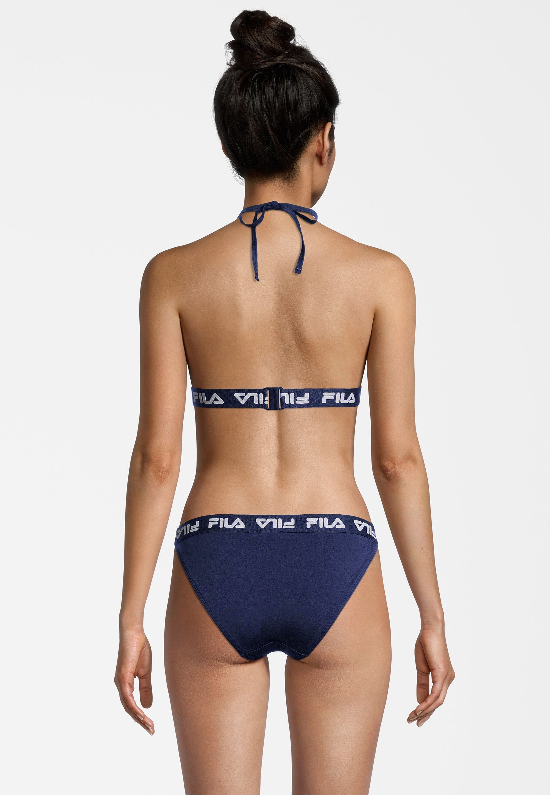 Split Triangle Bikini in Medieval Blue Bikini Fila   