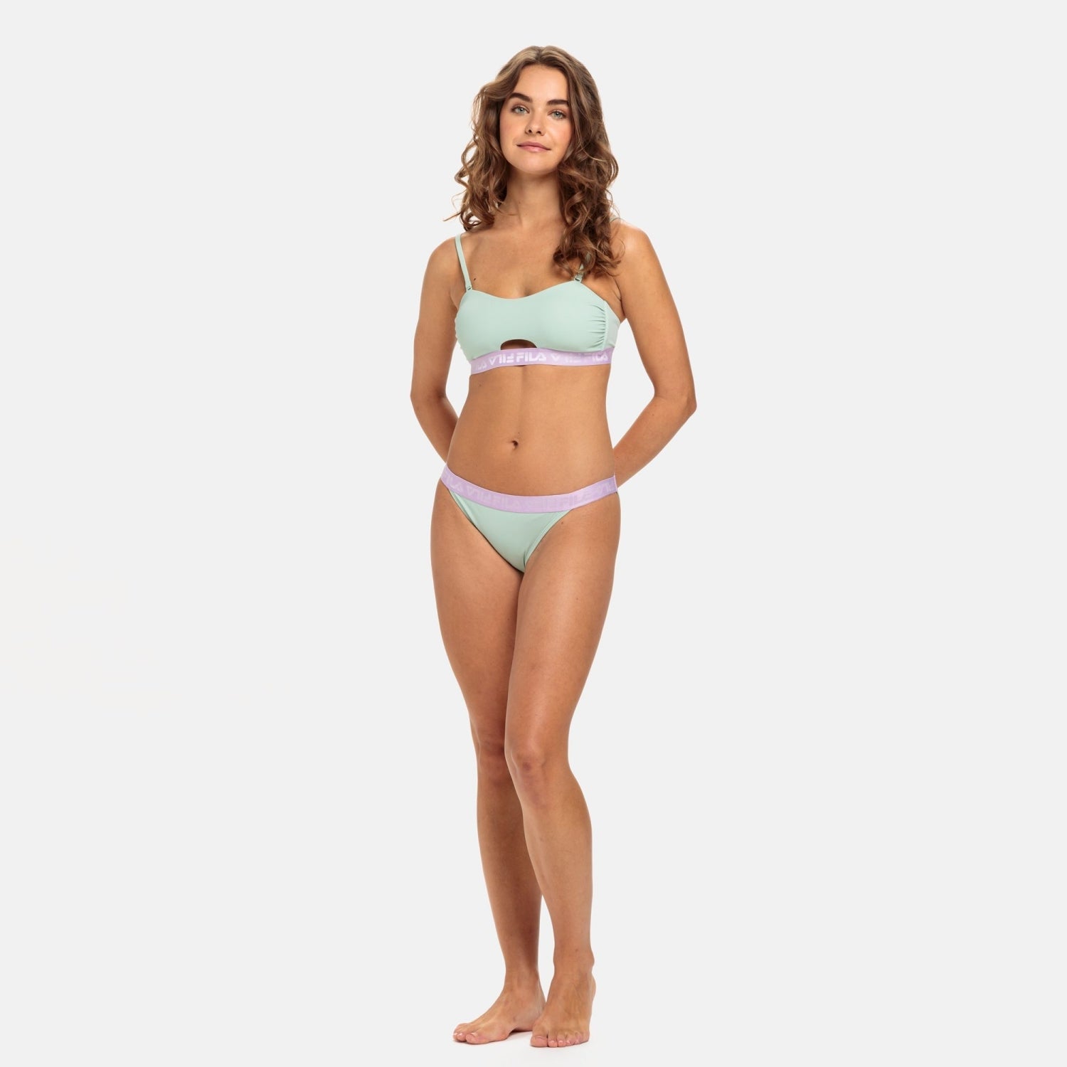 Sanming Bandeau Bikini in Silt Green Bikini Fila   