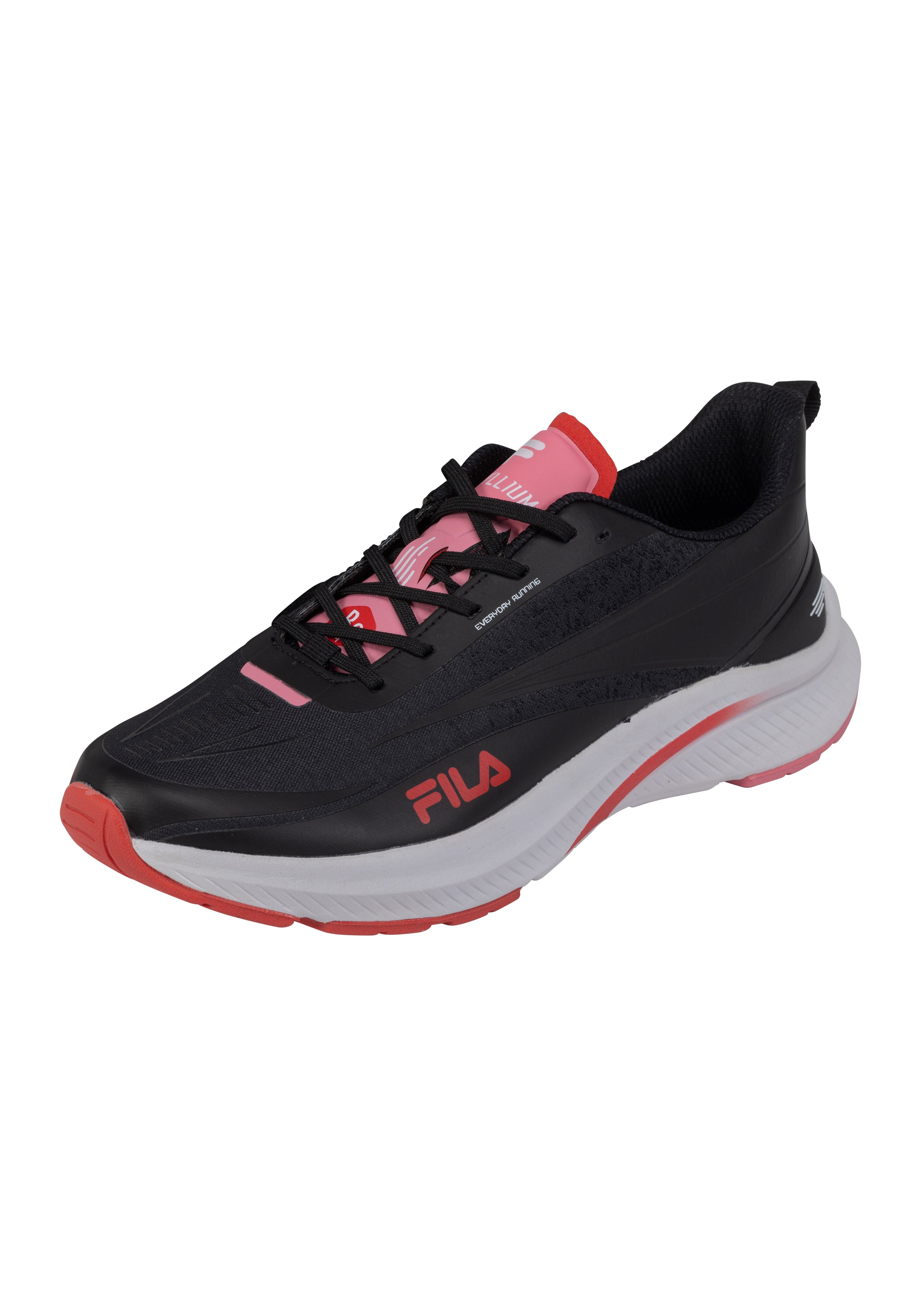 Beryllium Wmn in Black-Fiery Red Running Shoes Fila   