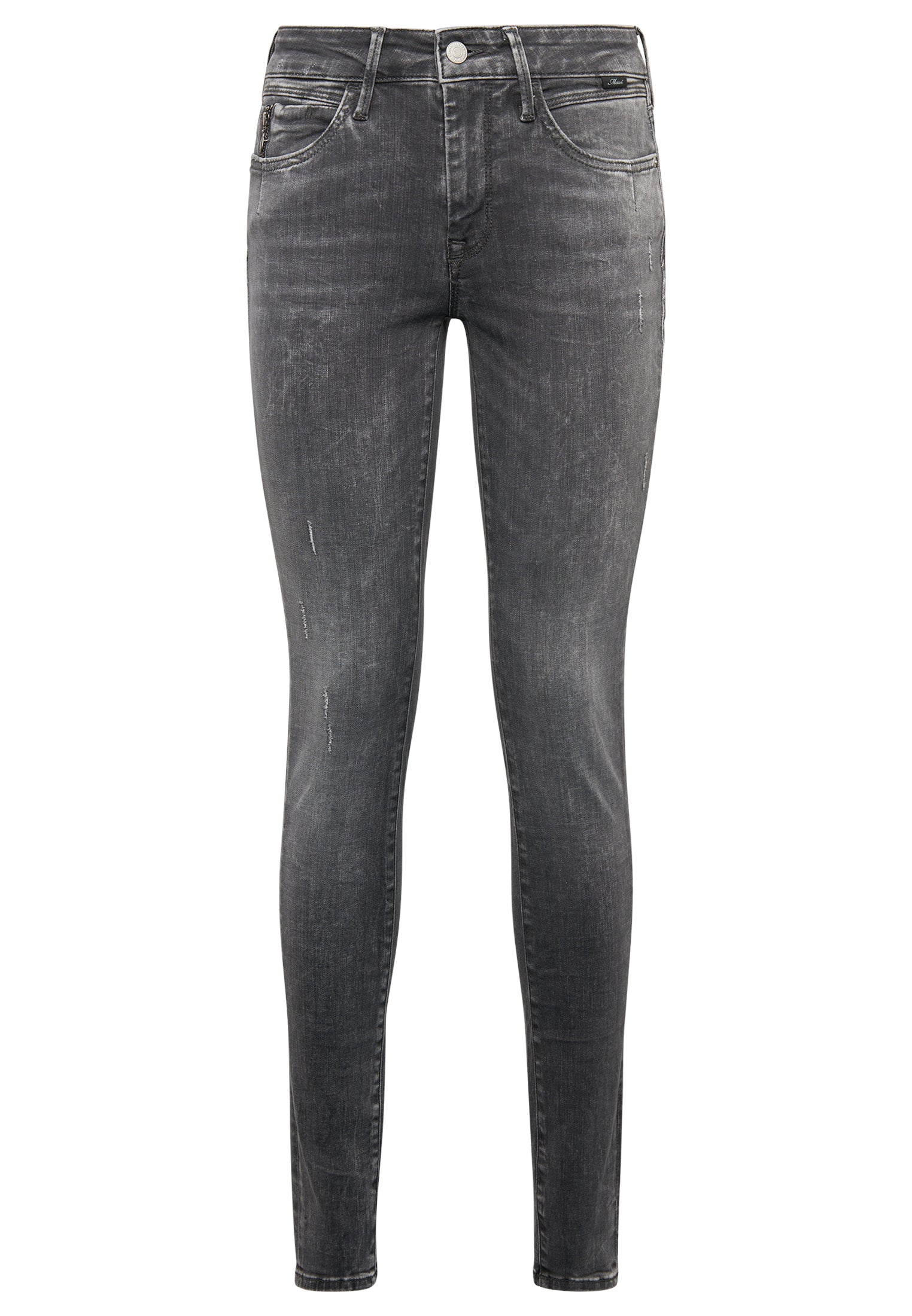 Adriana in Dark Grey Distressed Glam Jeans Mavi   